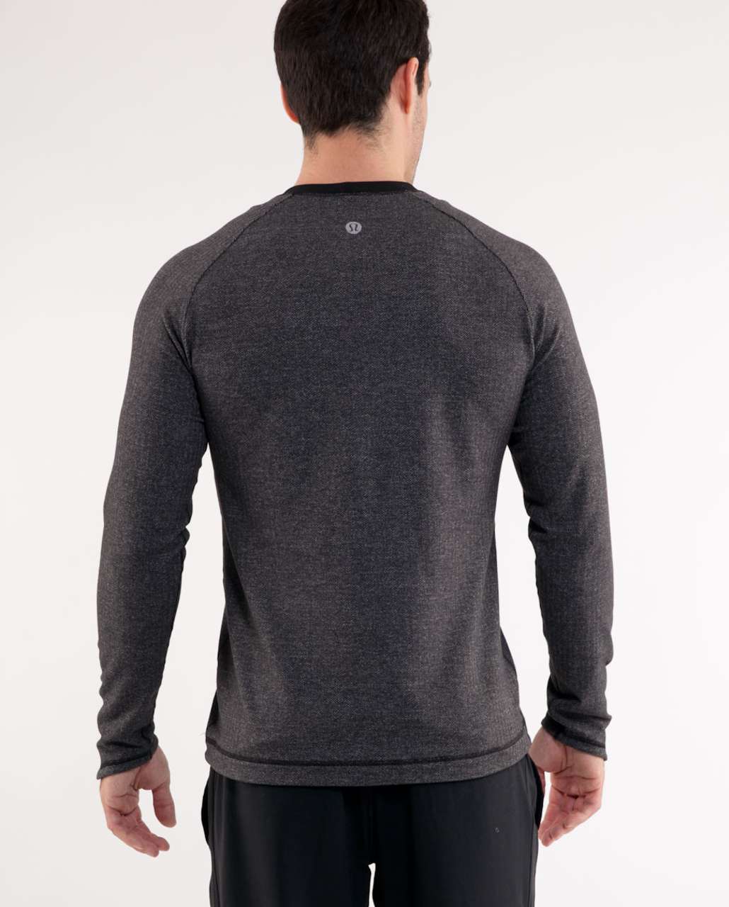 Lululemon Pacific Run Long Sleeve - Black Herringbone