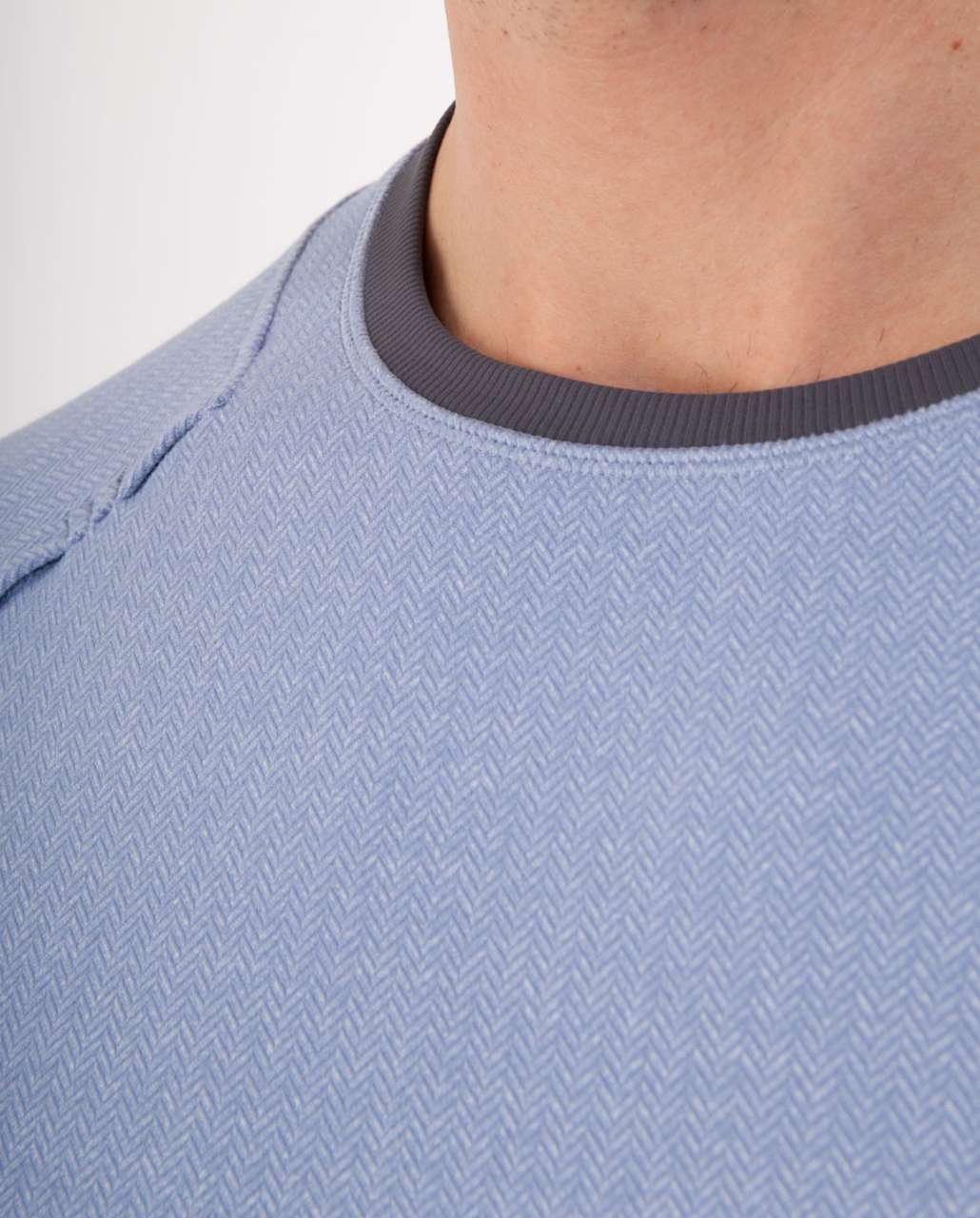 Lululemon Pacific Run Long Sleeve - Tempest Blue Herringbone