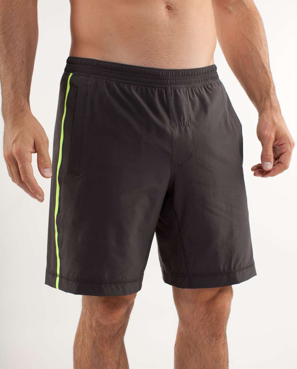 Lululemon Run:  Response Short - Soot Black Houndstooth / Lime Light