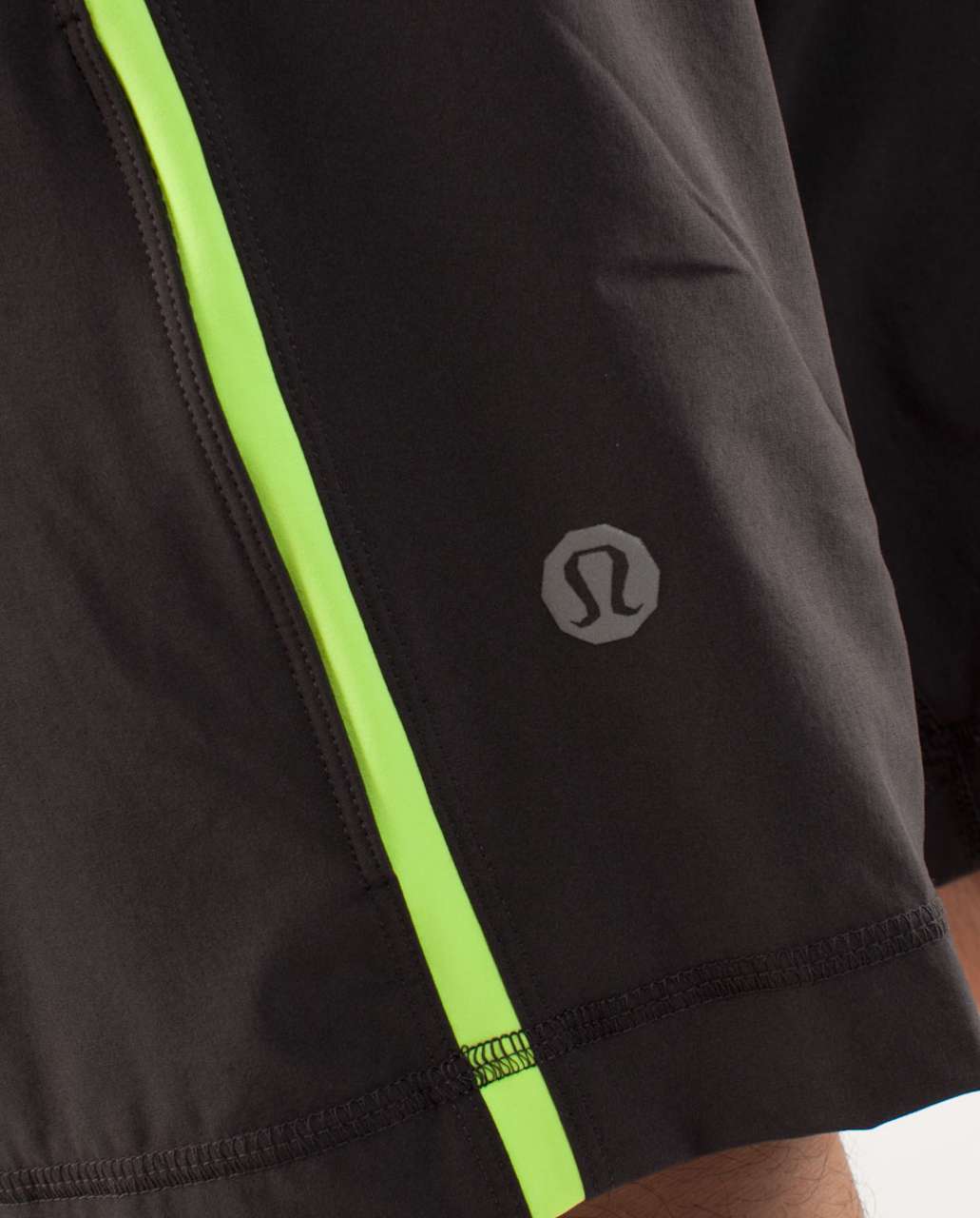 Lululemon Run:  Response Short - Soot Black Houndstooth / Lime Light