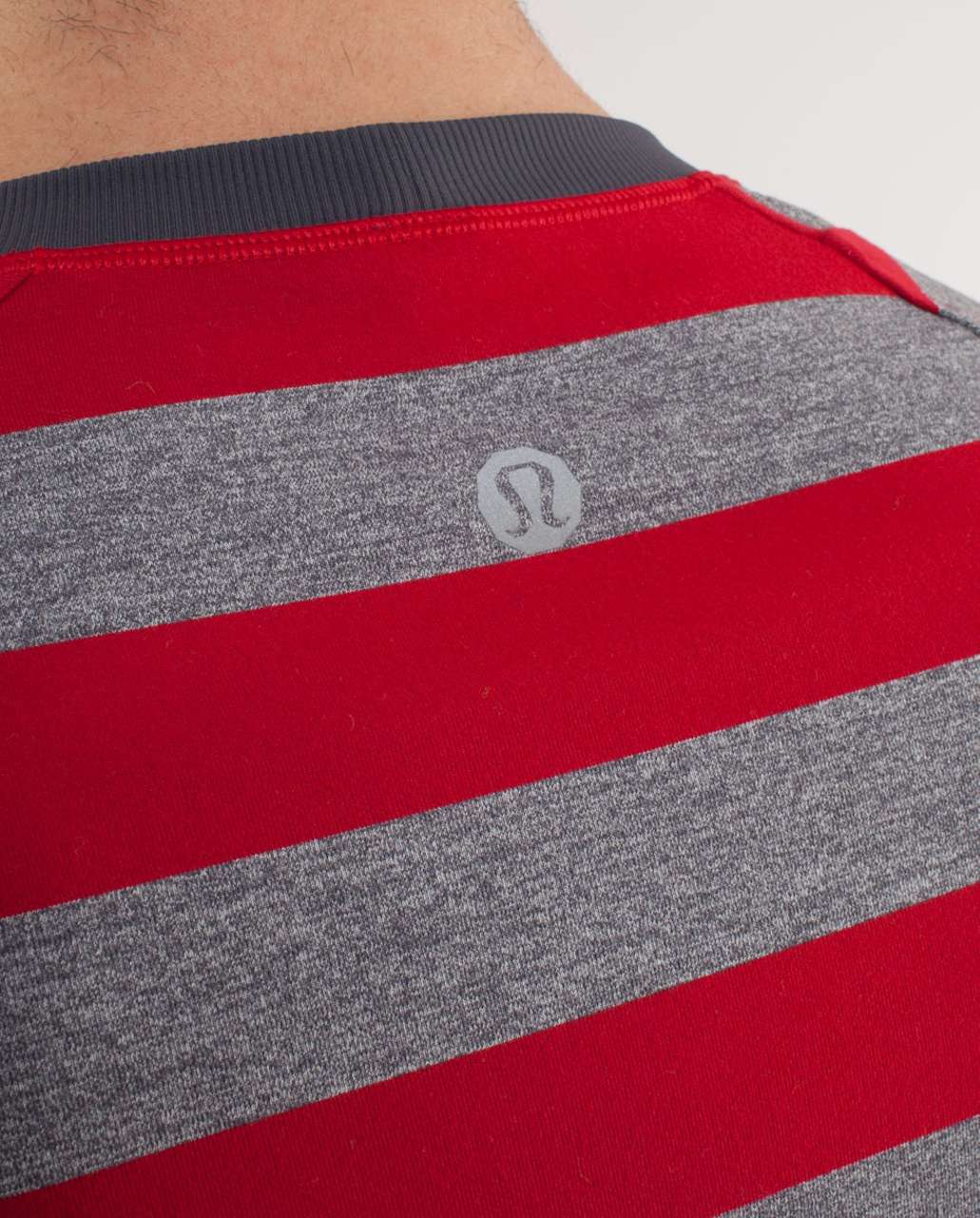 Lululemon Pacific Run Long Sleeve - Chili Heathered Dark Slate Super Wide Load Stripe