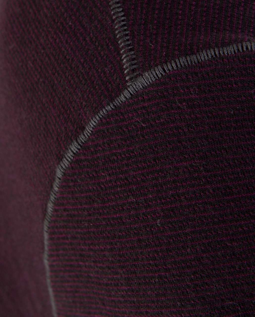 Lululemon Binary Crew - Black Plum Mircrostripe / Heathered Dark Slate