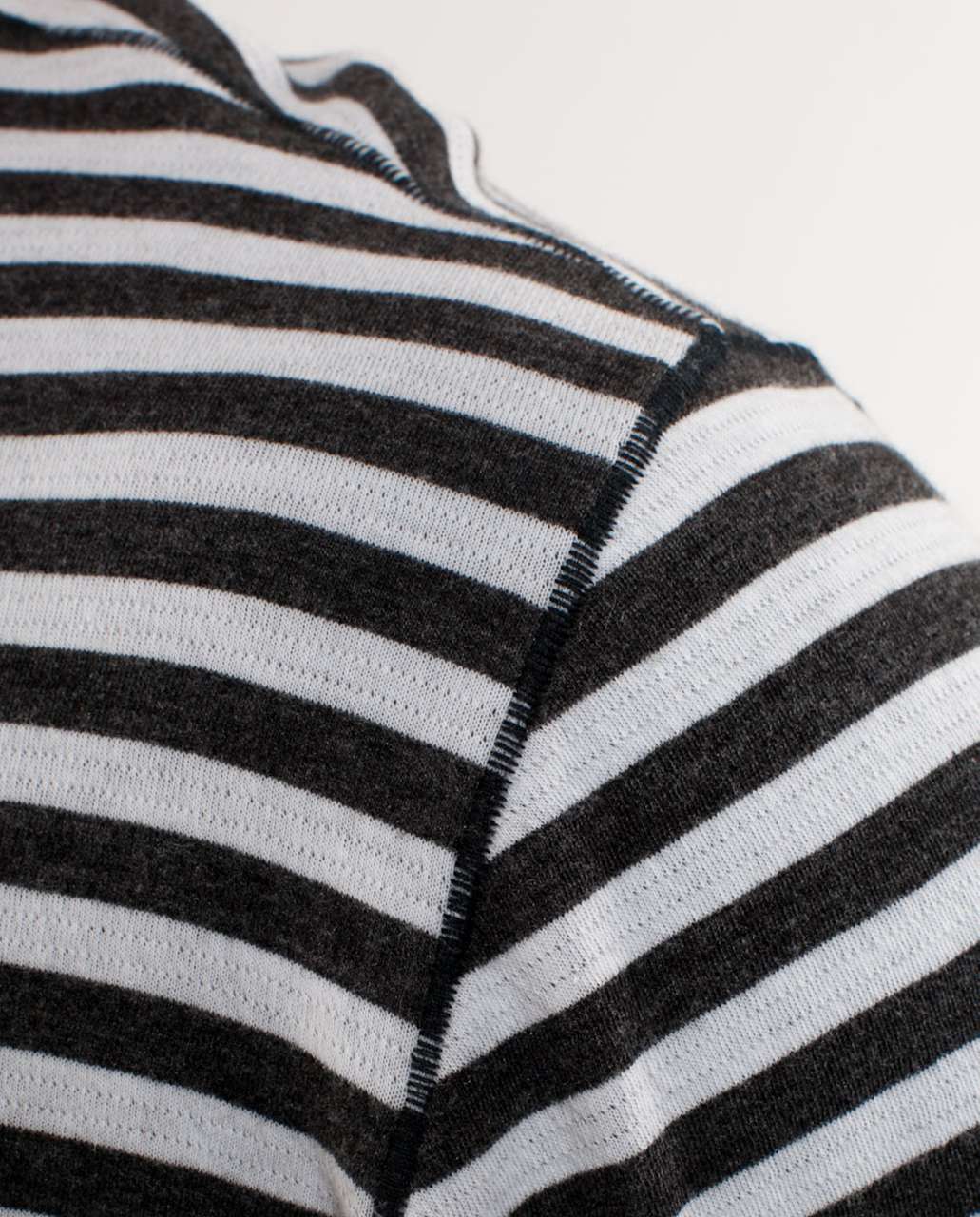 Lululemon Binary Crew - White Heathered Black Super Wide Load Stripe / Heathered Black (First Release)