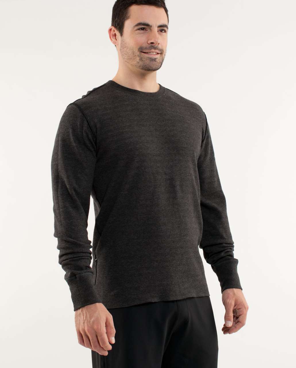 Lululemon Binary Crew - White Heathered Black Super Wide Load Stripe / Heathered Black (First Release)