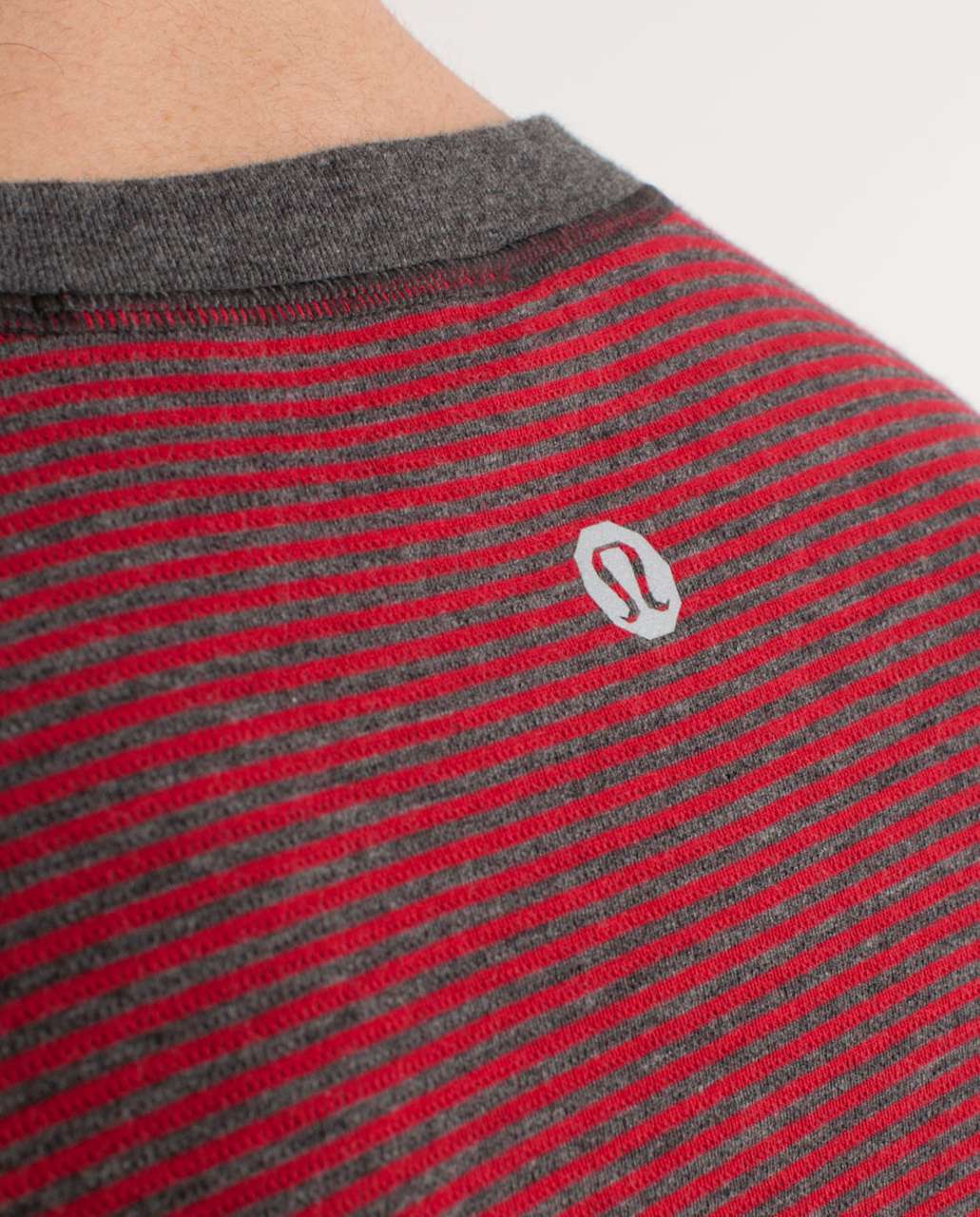 Lululemon Binary Crew - Chili Heathered Dark Slate Classic Stripe / Heathered Dark Slate