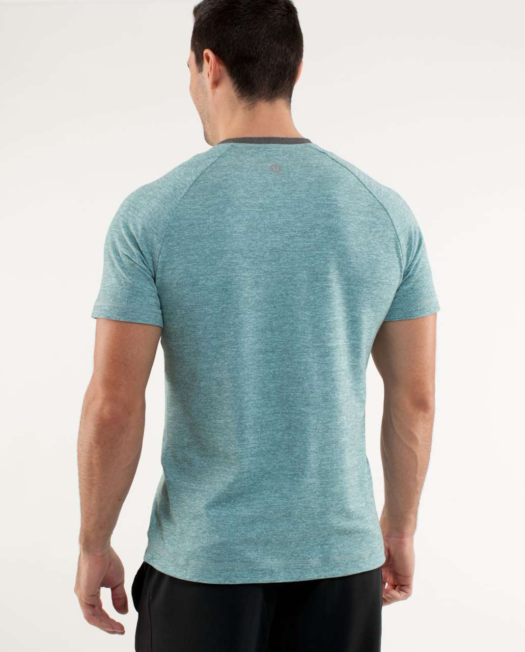 Lululemon Re-Run Short Sleeve - Heathered Dark Slate Baby Blue Wee Stripe