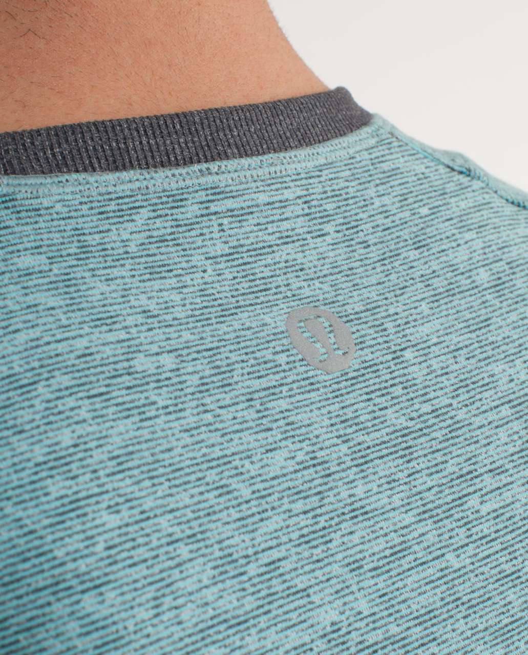 Lululemon Re-Run Short Sleeve - Heathered Dark Slate Baby Blue Wee Stripe