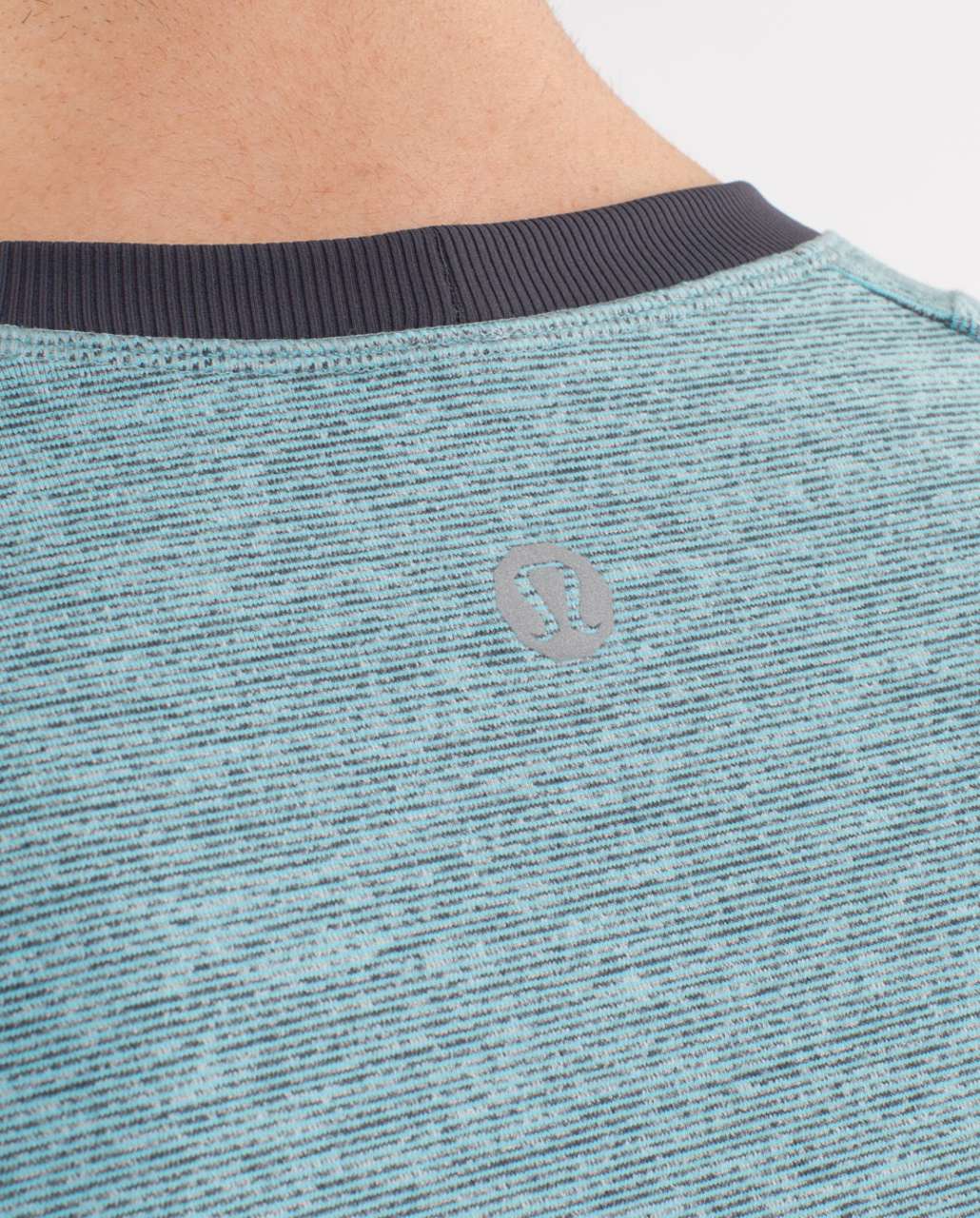 Lululemon Pacific Run Long Sleeve - Heathered Dark Slate Baby Blue Wee Stripe