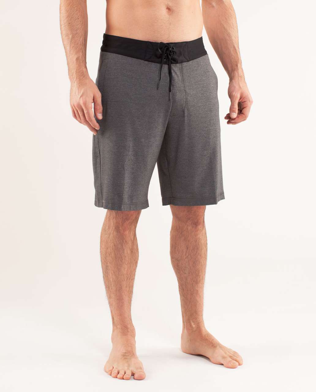 Lululemon Power Yoga Short - Heathered Soot / Black