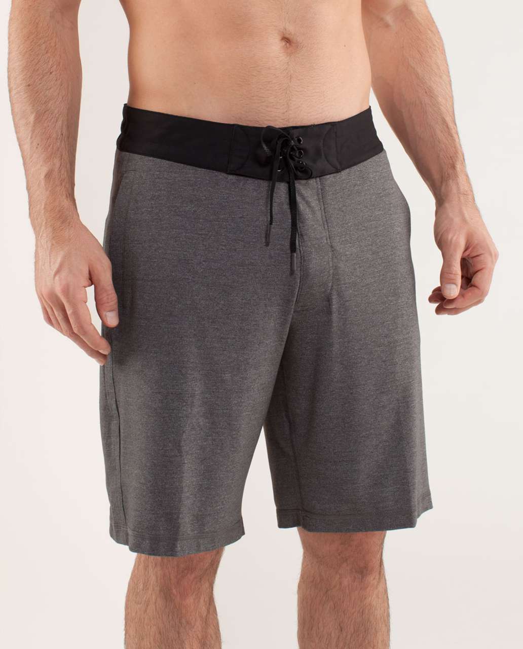 Lululemon Power Yoga Short - Heathered Soot / Black