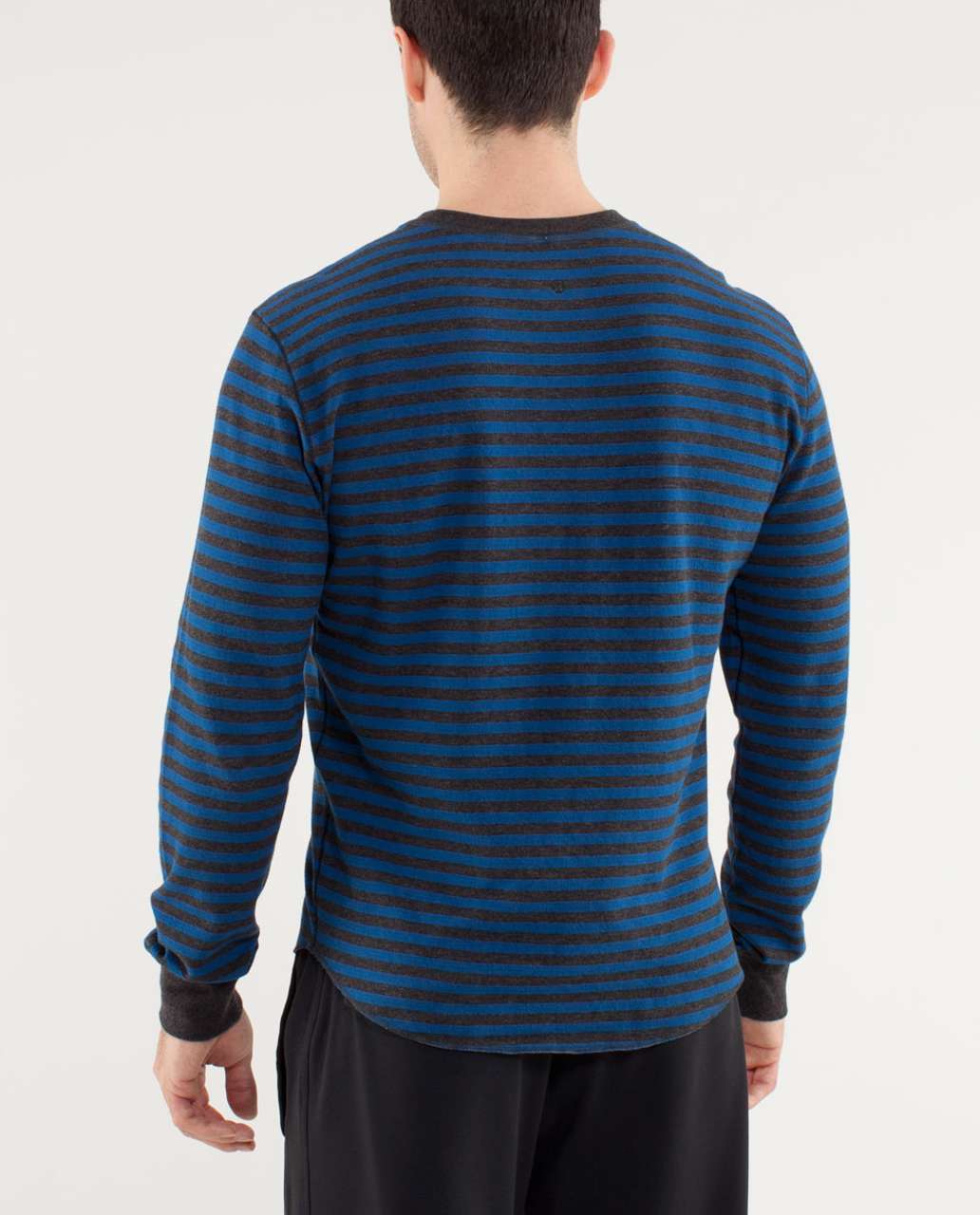 Lululemon Binary Crew - Rugged Blue Heathered Black Super Wide Load Stripe /  Heathered Tempest Blue