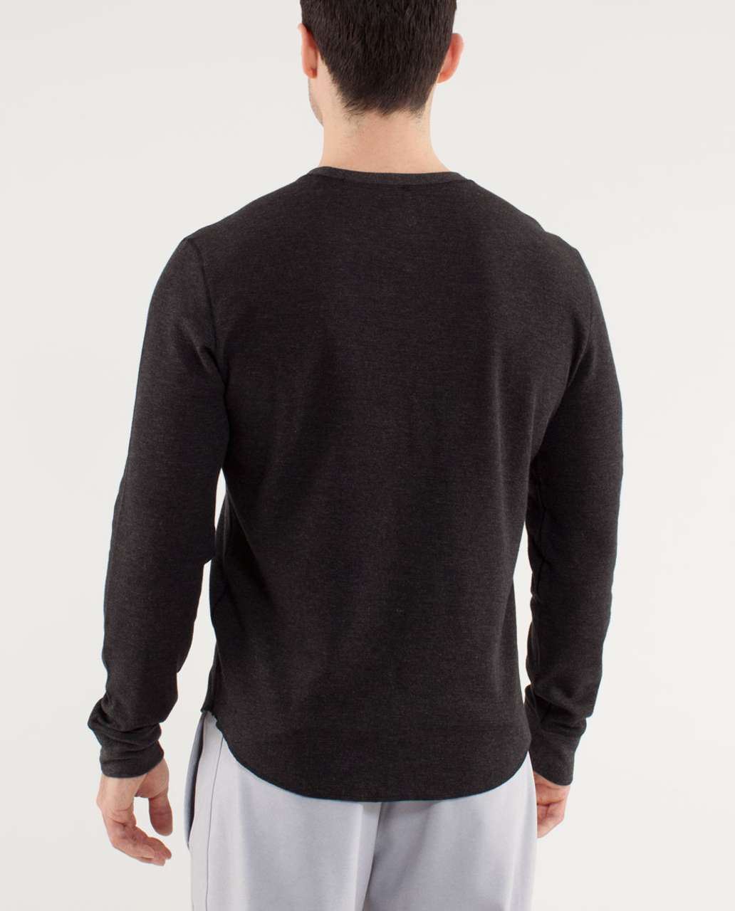 Lululemon Binary Crew - Black Heathered Soot Microstripe / Heathered Soot