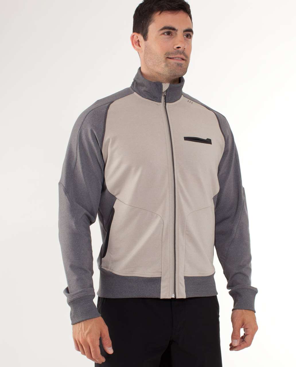 Lululemon Training Jacket - Heathered Dark Slate / Heathered Mojave Tan