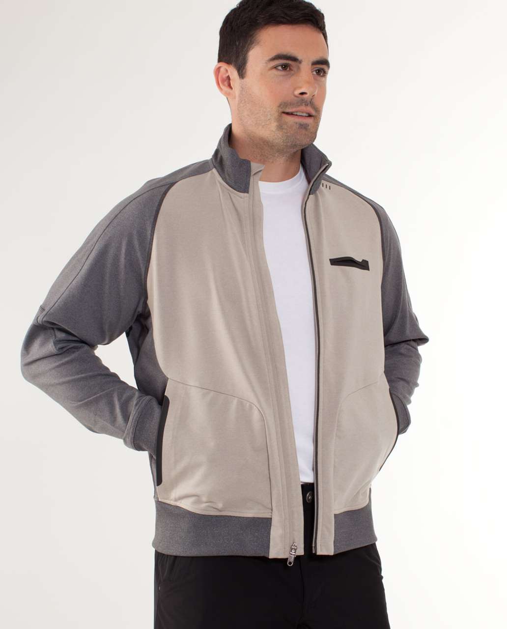 Lululemon Training Jacket - Heathered Dark Slate / Heathered Mojave Tan