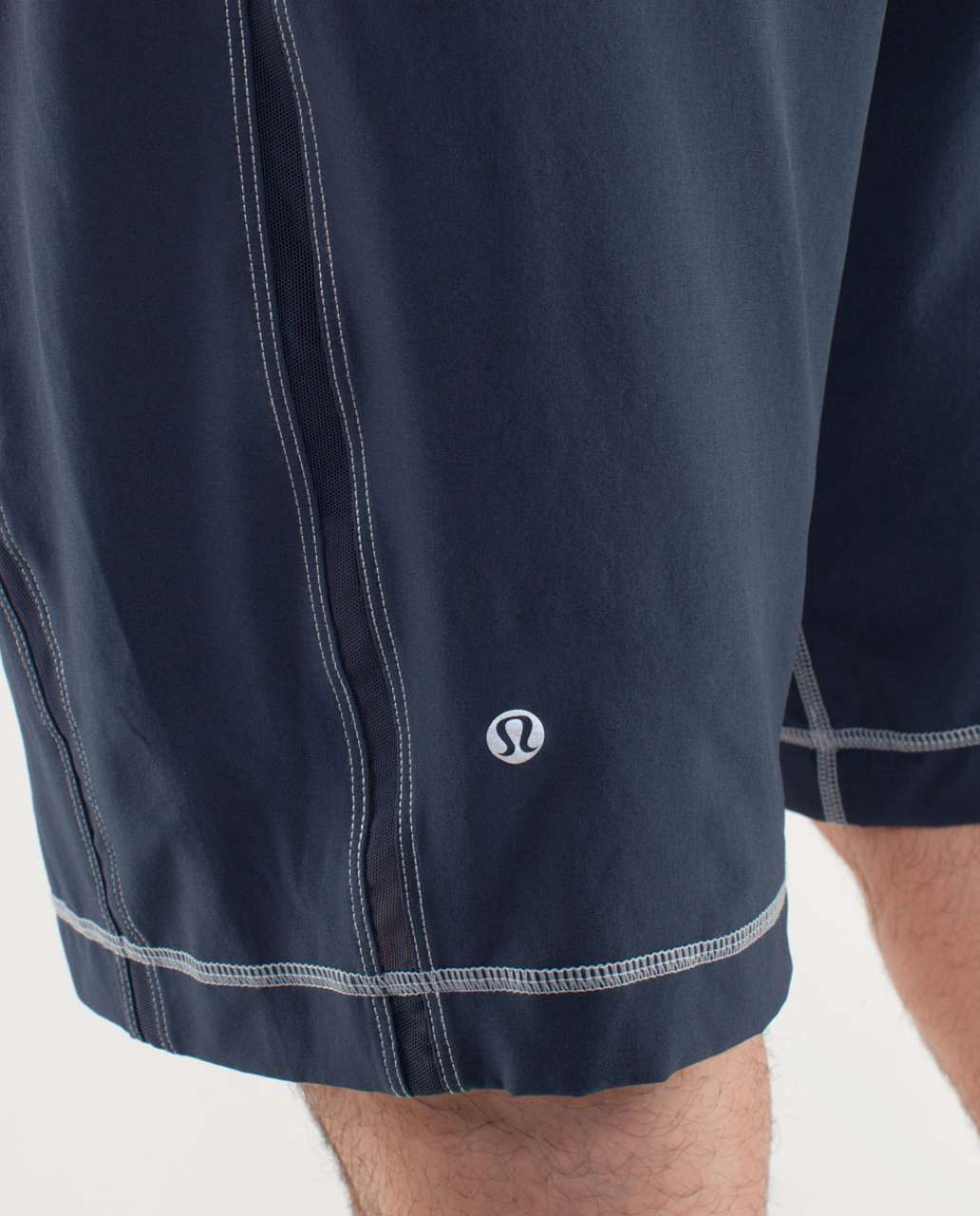 Lululemon Run:  Response Short - Lighthearted Plaid Printed - Silver Slate / Lakemont Blue / Black Iris Blue / Flare / Black Iris