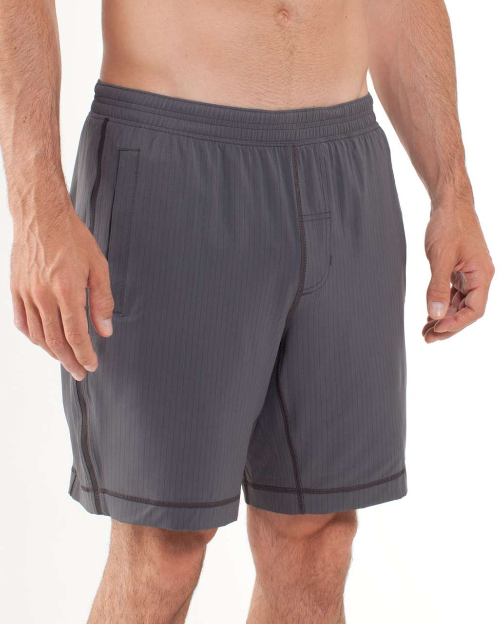 Lululemon Run:  Response Short - Chalk Stripe Printed - Dark Slate / Soot (stripe)