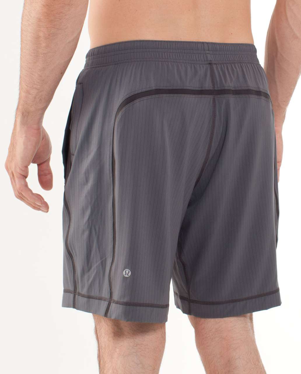 Lululemon Run:  Response Short - Chalk Stripe Printed - Dark Slate / Soot (stripe)