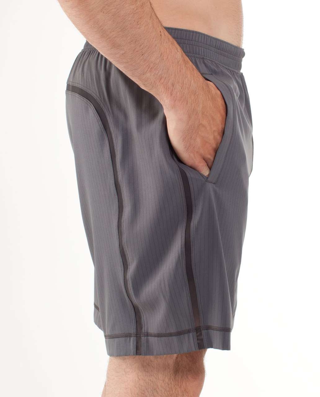 Lululemon Run:  Response Short - Chalk Stripe Printed - Dark Slate / Soot (stripe)