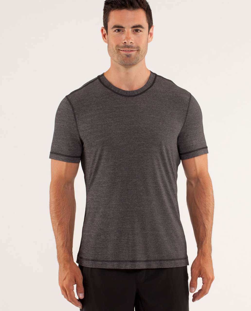 Lululemon Reverse Sprint Short Sleeve - Heathered Black - lulu fanatics