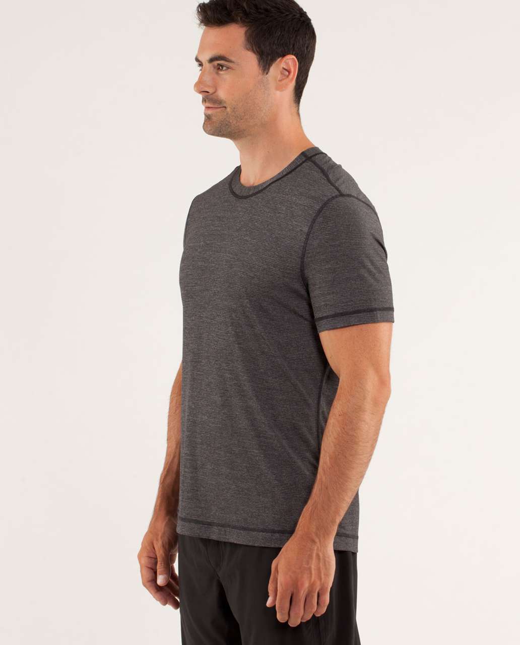 Lululemon Reverse Sprint Short Sleeve - Heathered Black