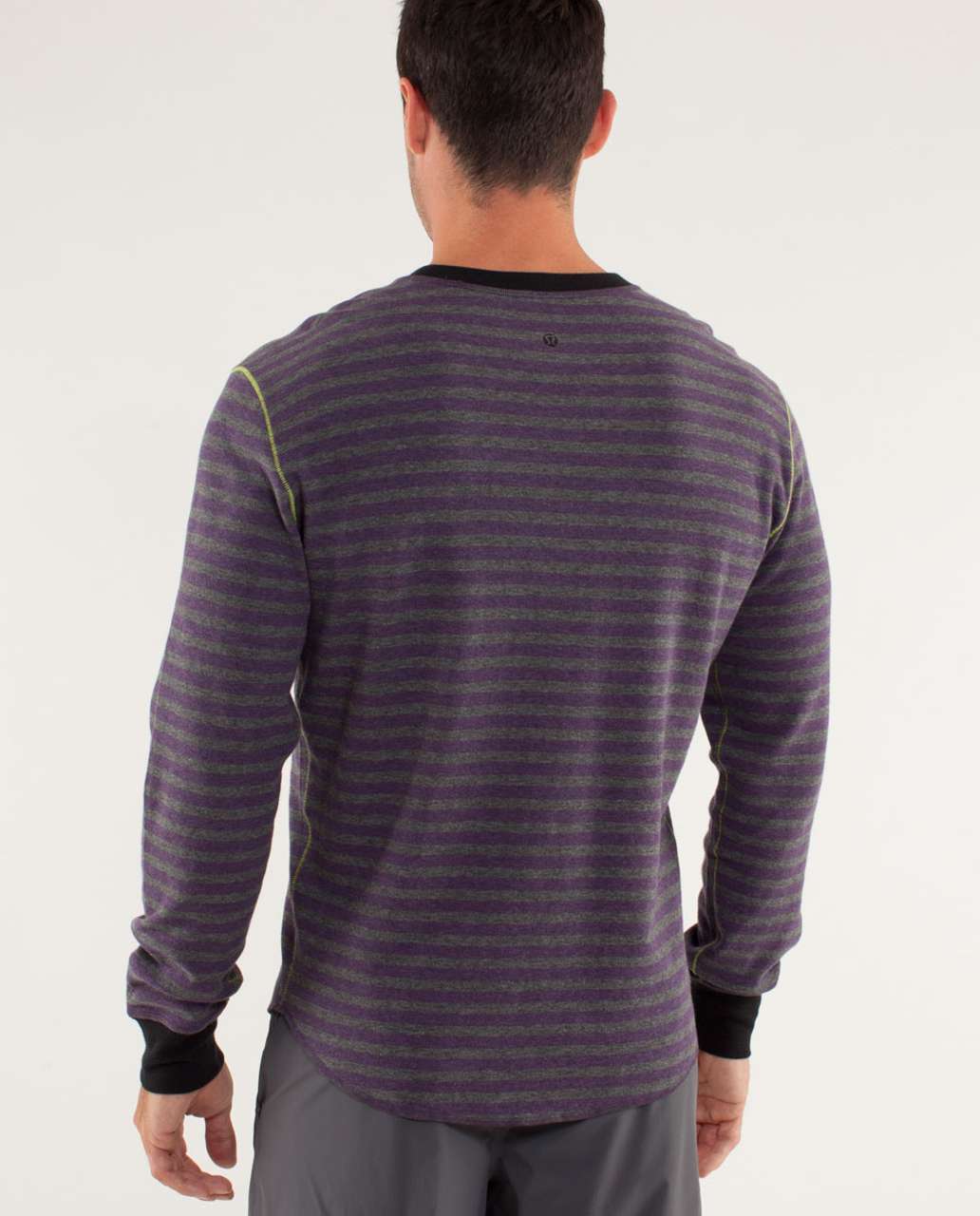 Lululemon Binary Crew - Super Wide Load Stripe Heathered Dark Slate / Heathered Black Swan