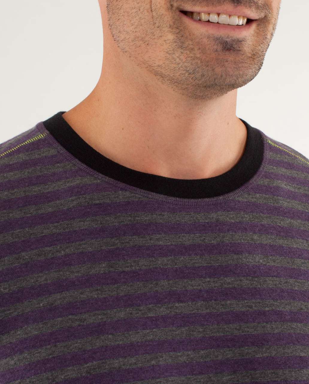 Lululemon Binary Crew - Super Wide Load Stripe Heathered Dark Slate / Heathered Black Swan