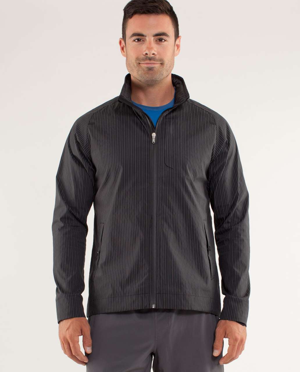 Lululemon Sprint Jacket II *Reflective - Chalk Stripe Reflective Black Slate