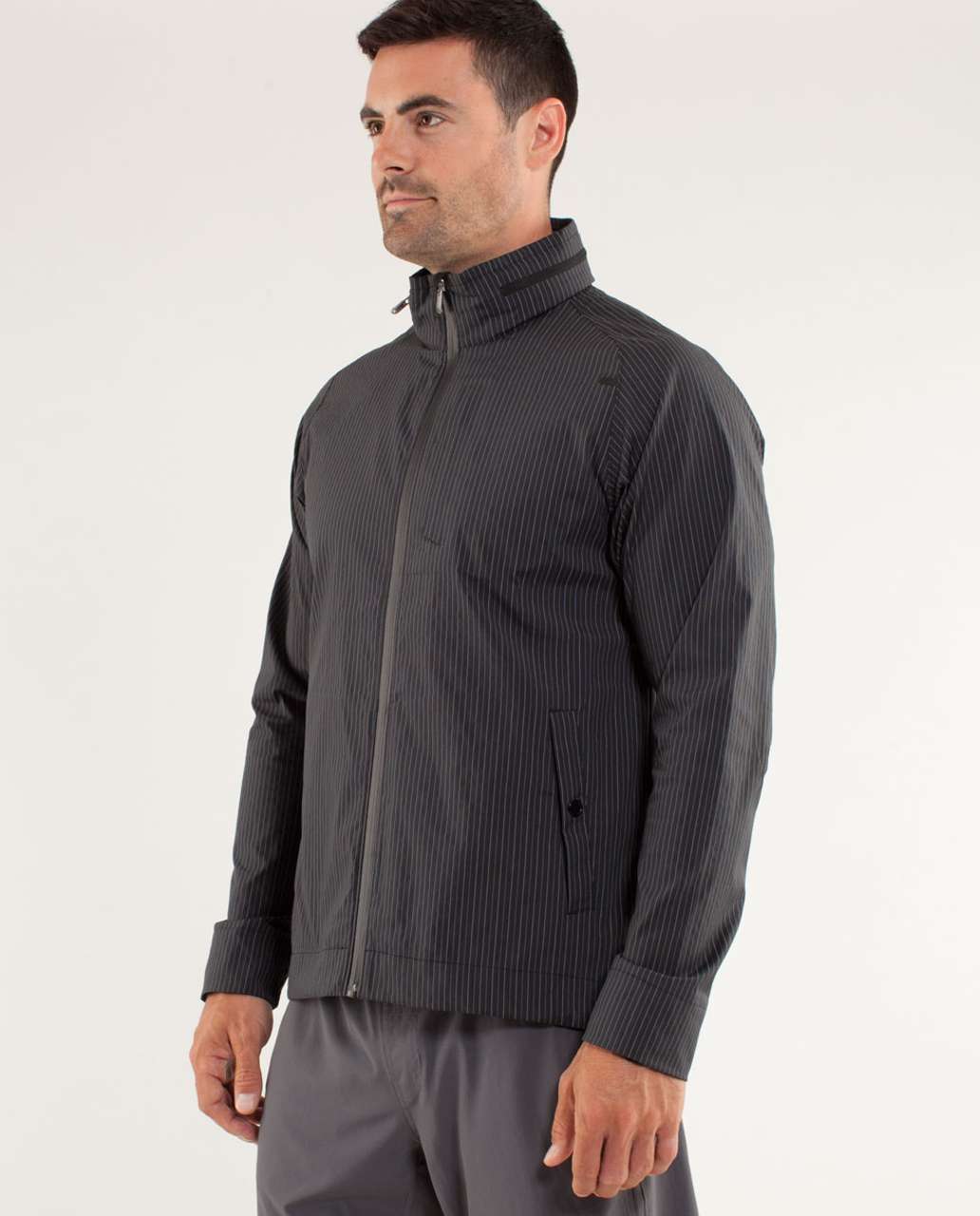 Lululemon Sprint Jacket II *Reflective - Chalk Stripe Reflective Black Slate