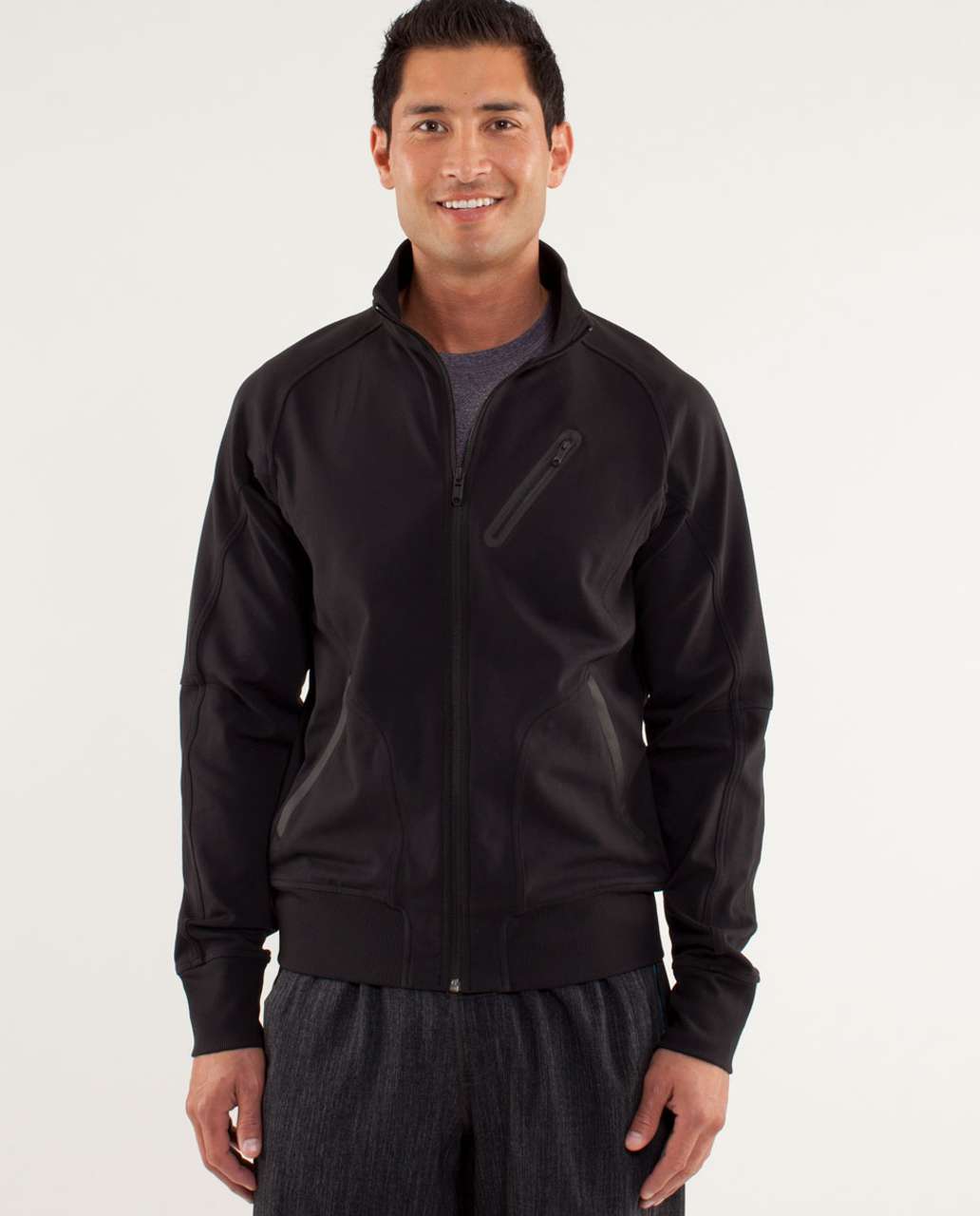 Lululemon Athletica Men's Capacity Jacket Size M Full Zip Training Grey  Black