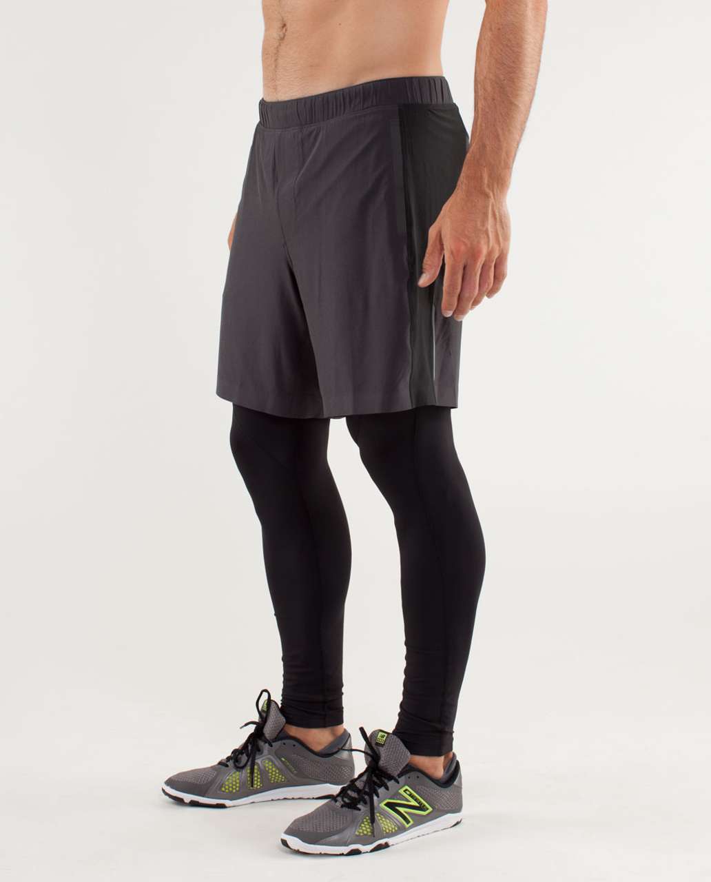 Lululemon Sprint To Studio 2 In 1 Tight - Soot / Black - lulu fanatics