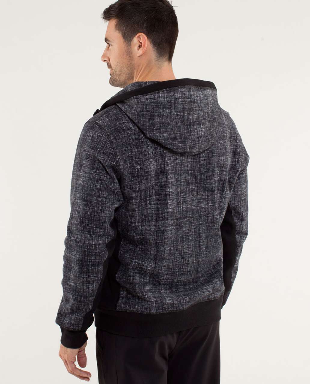 Lululemon Sequence Hoodie - Scratchthattexture White Black - lulu fanatics