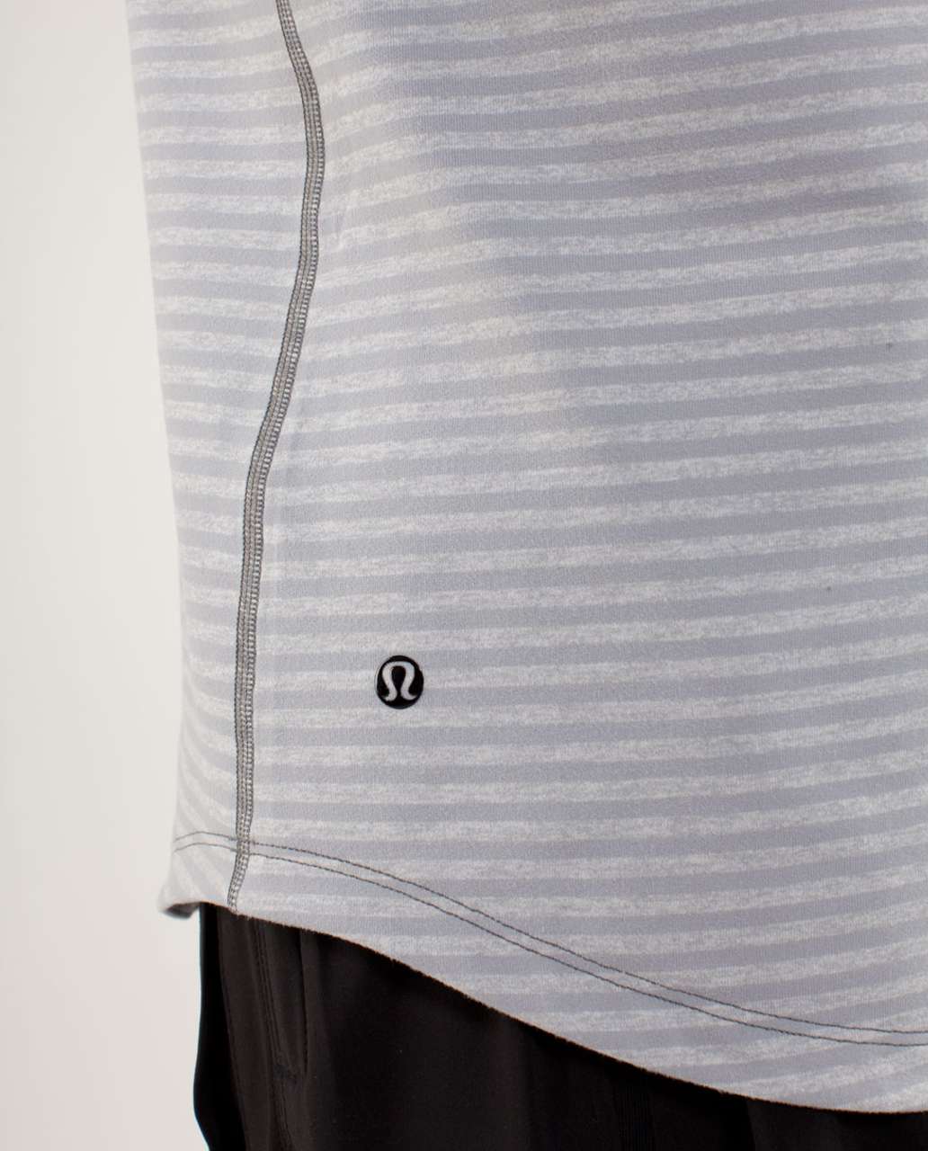 Lululemon Studio 1/2 Zip - Classic Stripe Heathered Silver Slate / Silver Slate