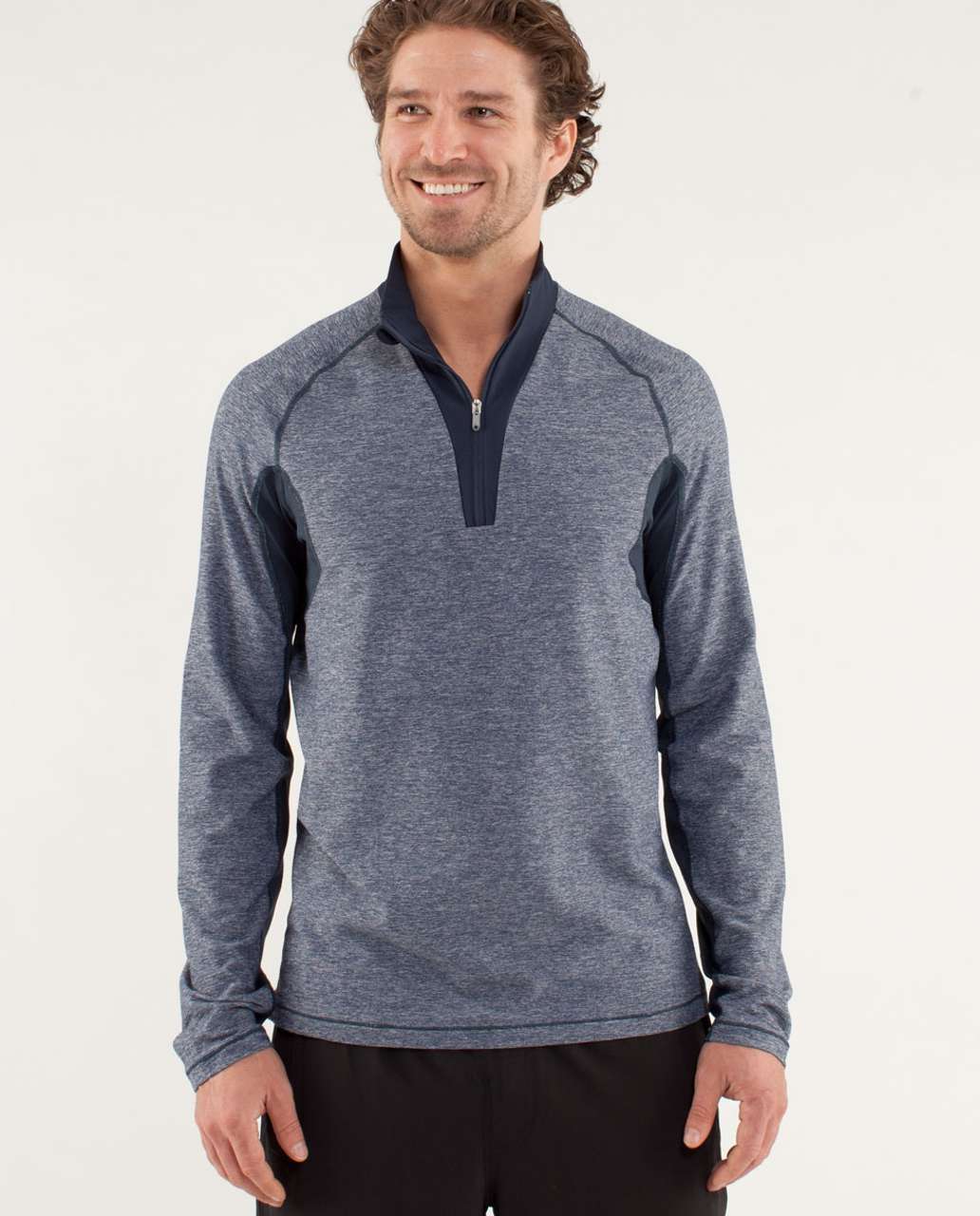 Lululemon Blaze 1/2 Zip - Heathered Black Iris Blue