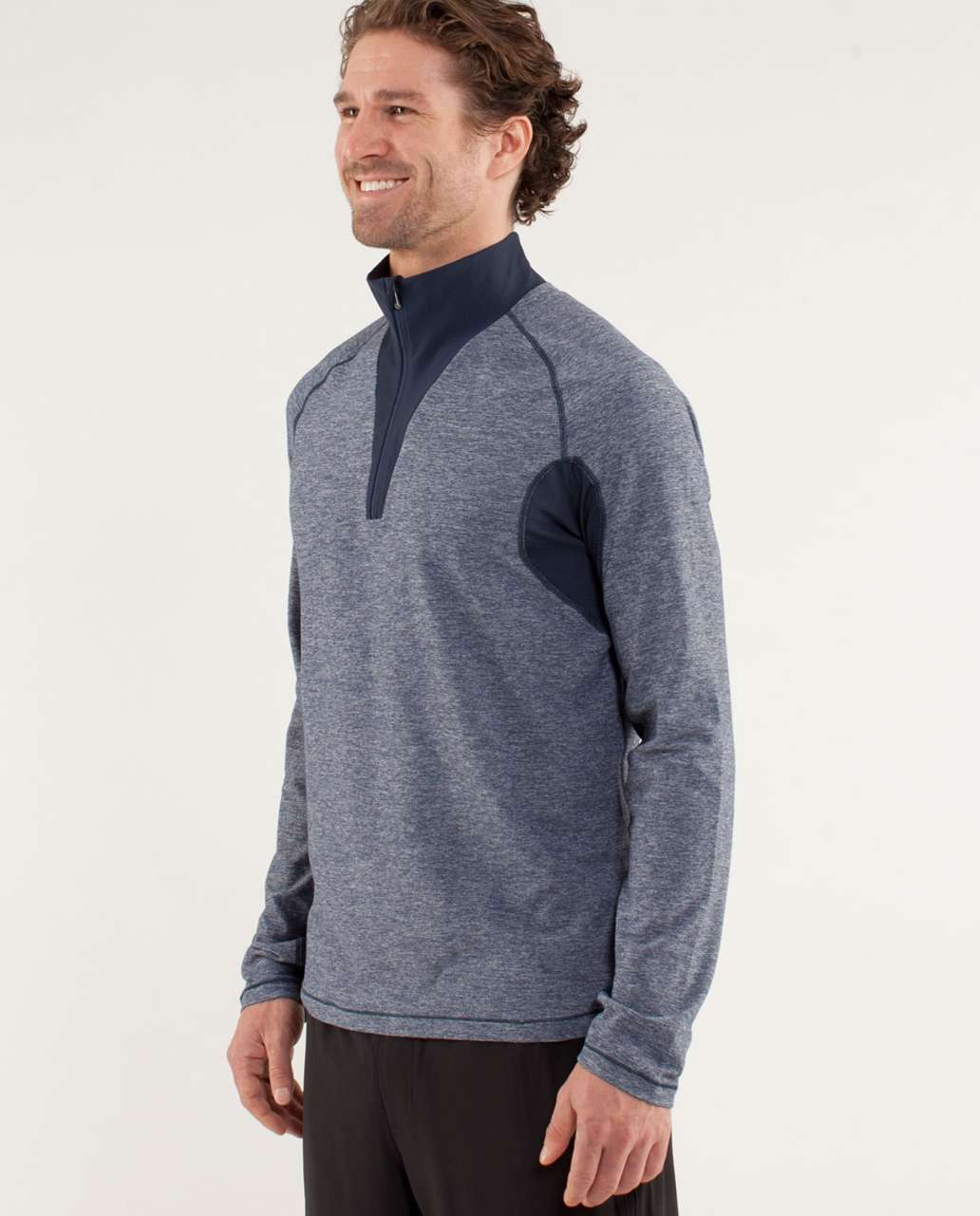 Lululemon Blaze 1/2 Zip - Heathered Black Iris Blue