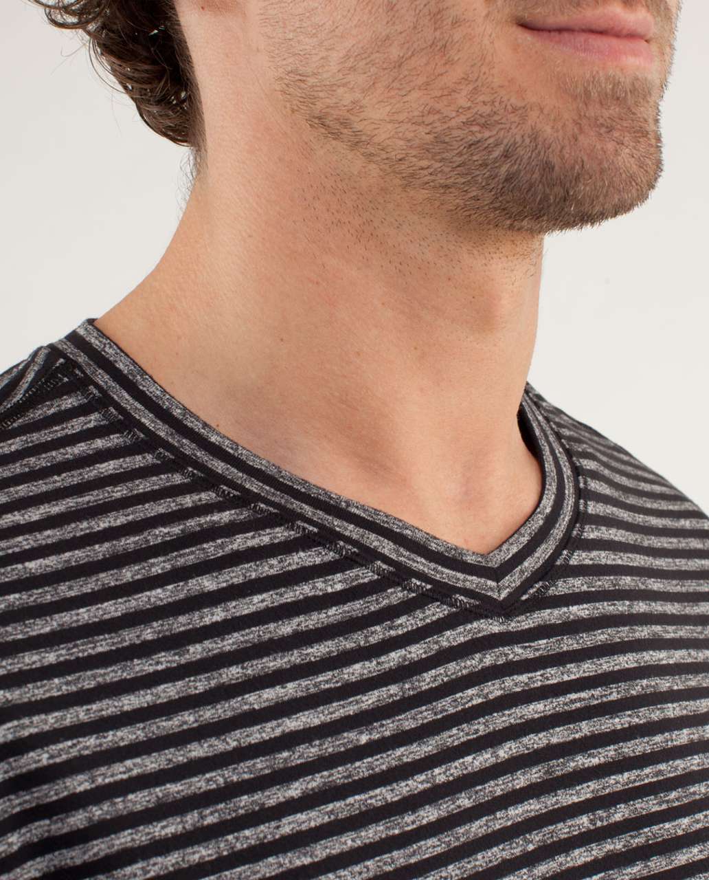 Lululemon Speed Long Sleeve - Classic Stripe Heathered Black / Black