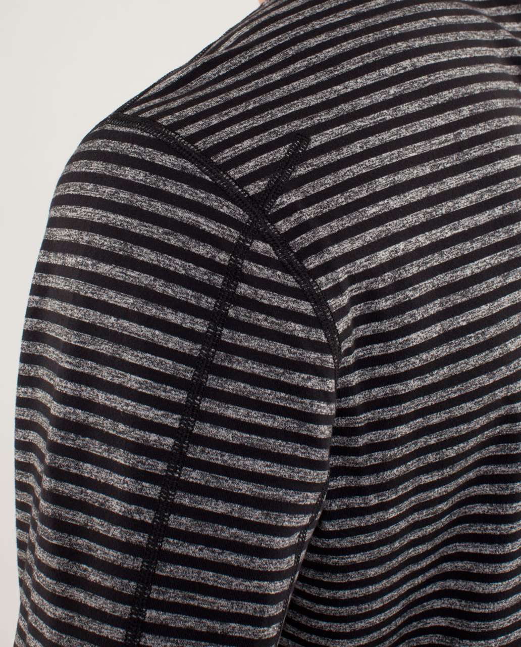 Lululemon Speed Long Sleeve - Classic Stripe Heathered Black / Black