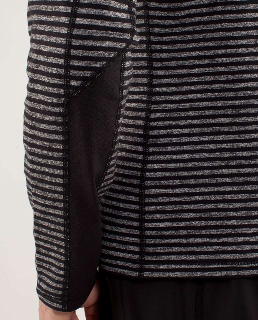 Lululemon Speed Long Sleeve - Classic Stripe Heathered Black / Black