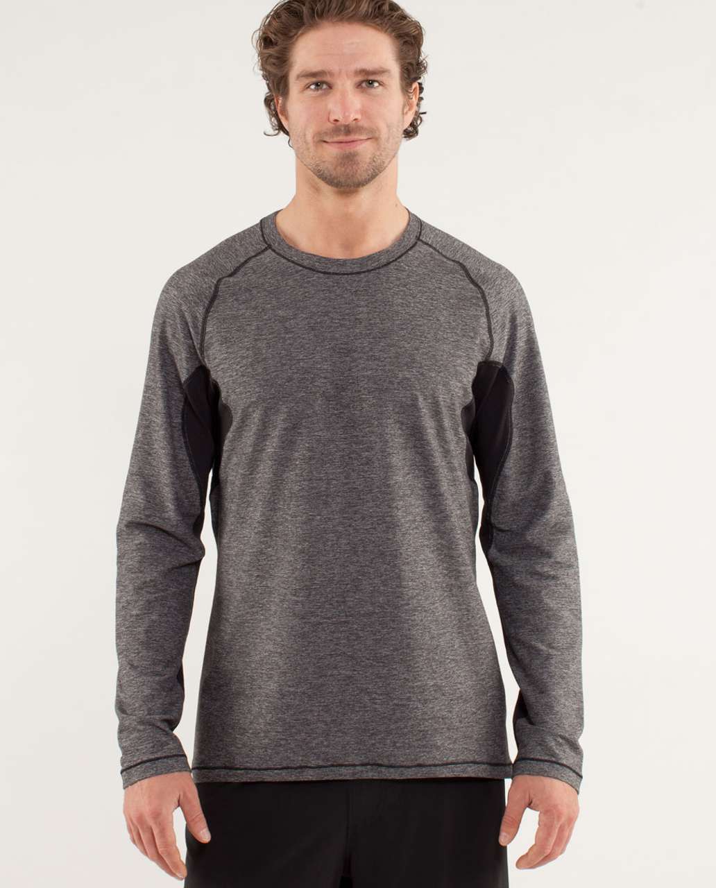 Lululemon Blaze Long Sleeve - Heathered Black - lulu fanatics