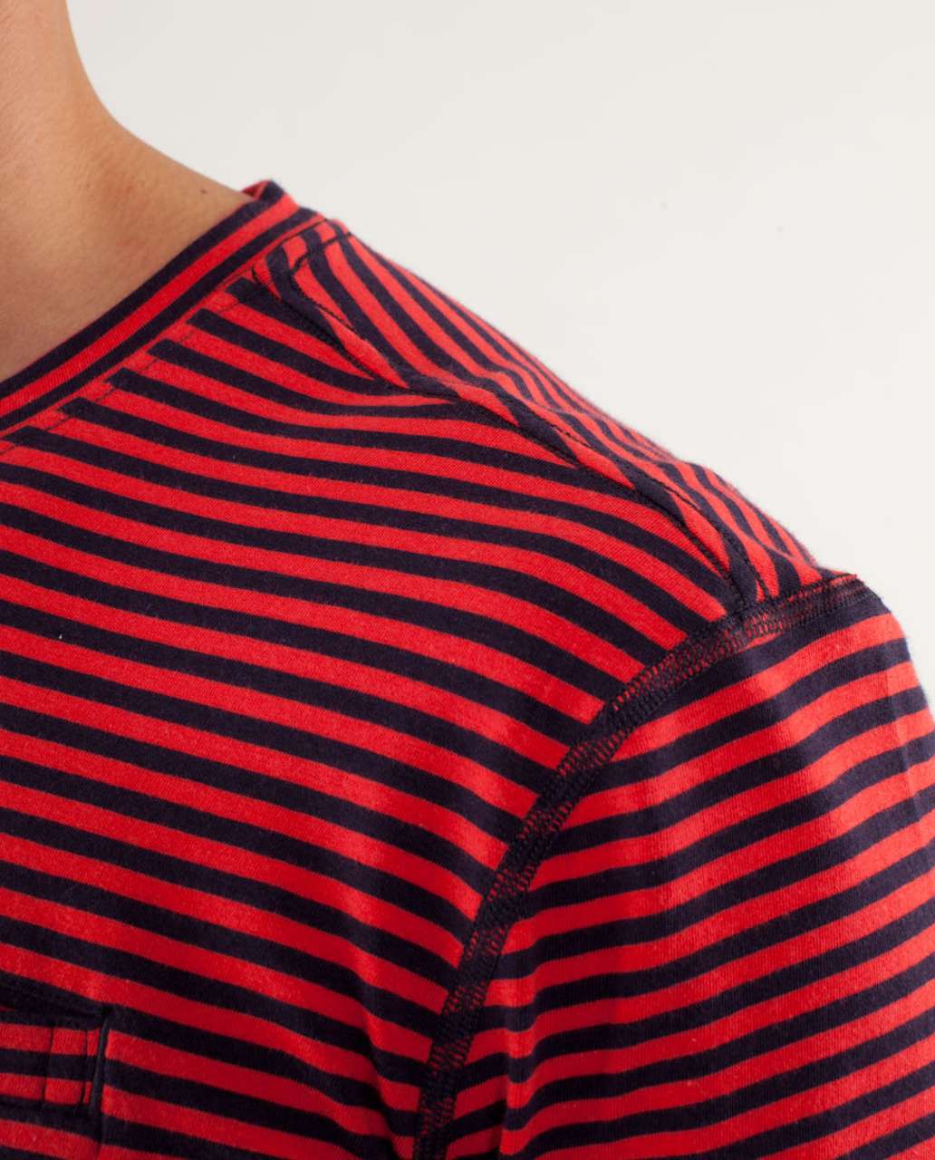 Lululemon 5 Year Basic Long Sleeve - Classic Stripe Black Swan Love Red