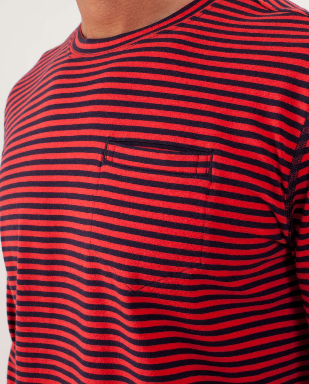 Lululemon 5 Year Basic Long Sleeve - Classic Stripe Black Swan Love Red