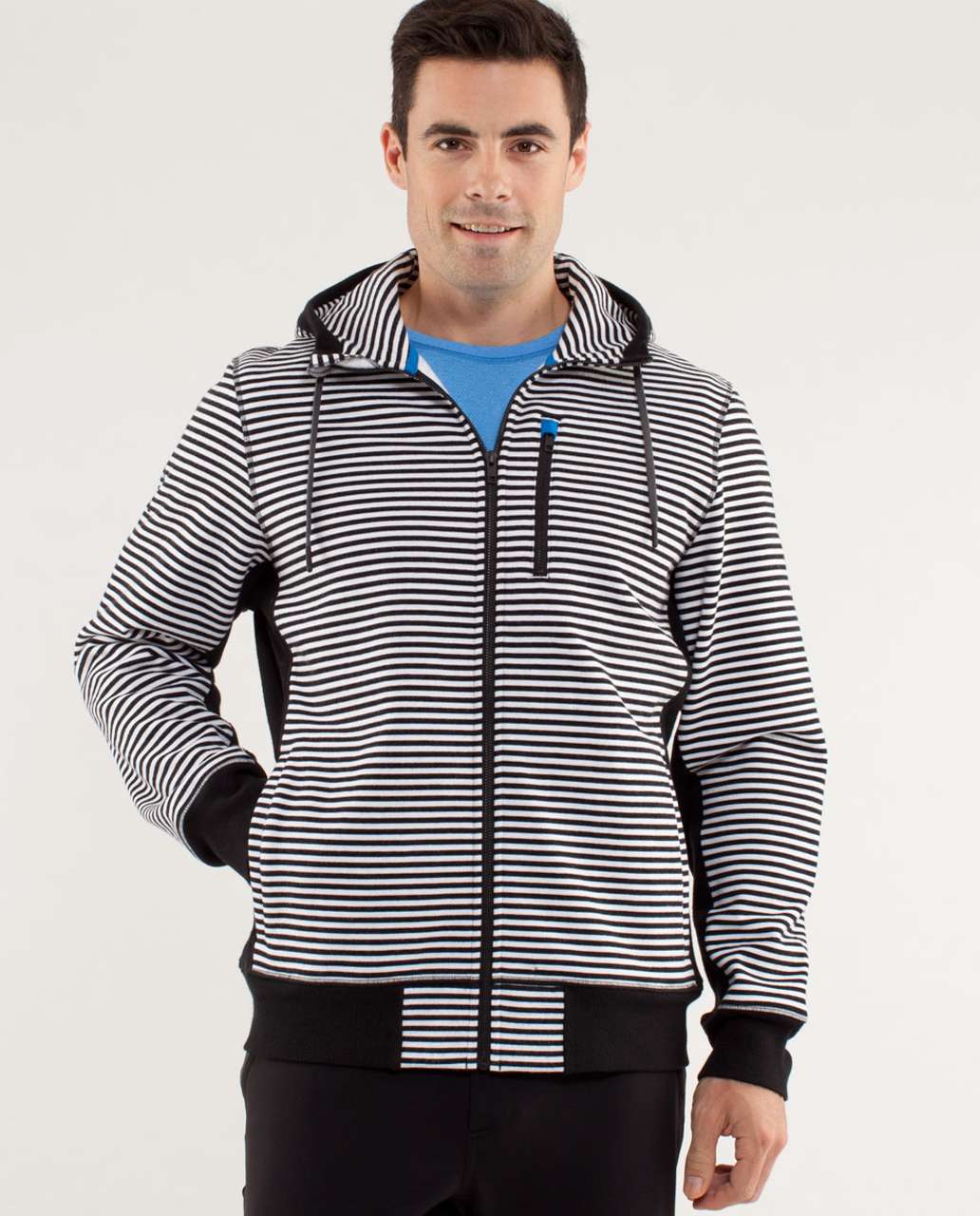 Lululemon Sequence Hoodie - Classic Stripe Printed White Black - lulu ...