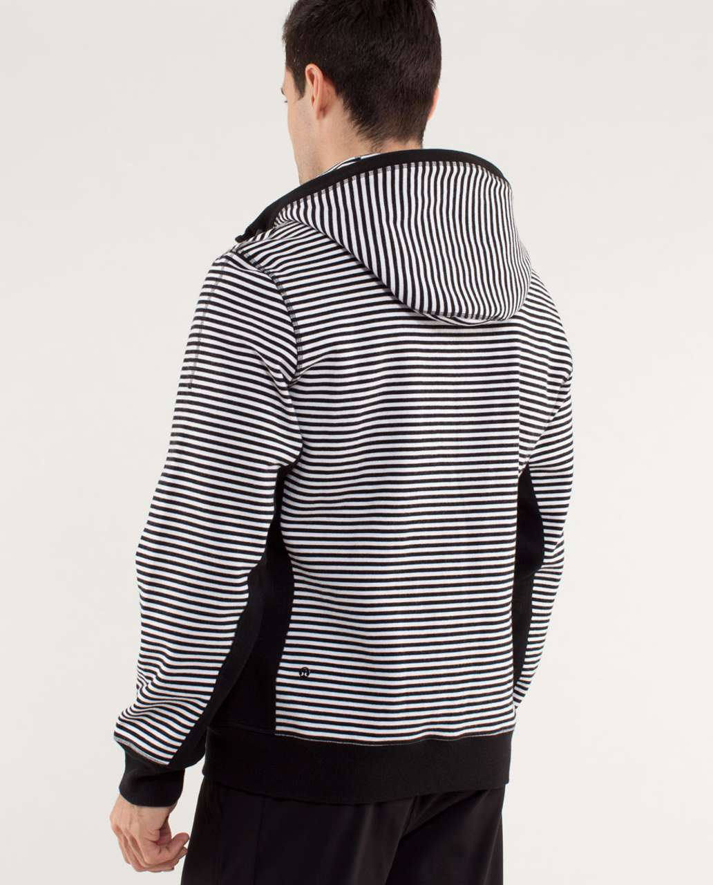 Lululemon Sequence Hoodie - Classic Stripe Printed White Black - lulu  fanatics