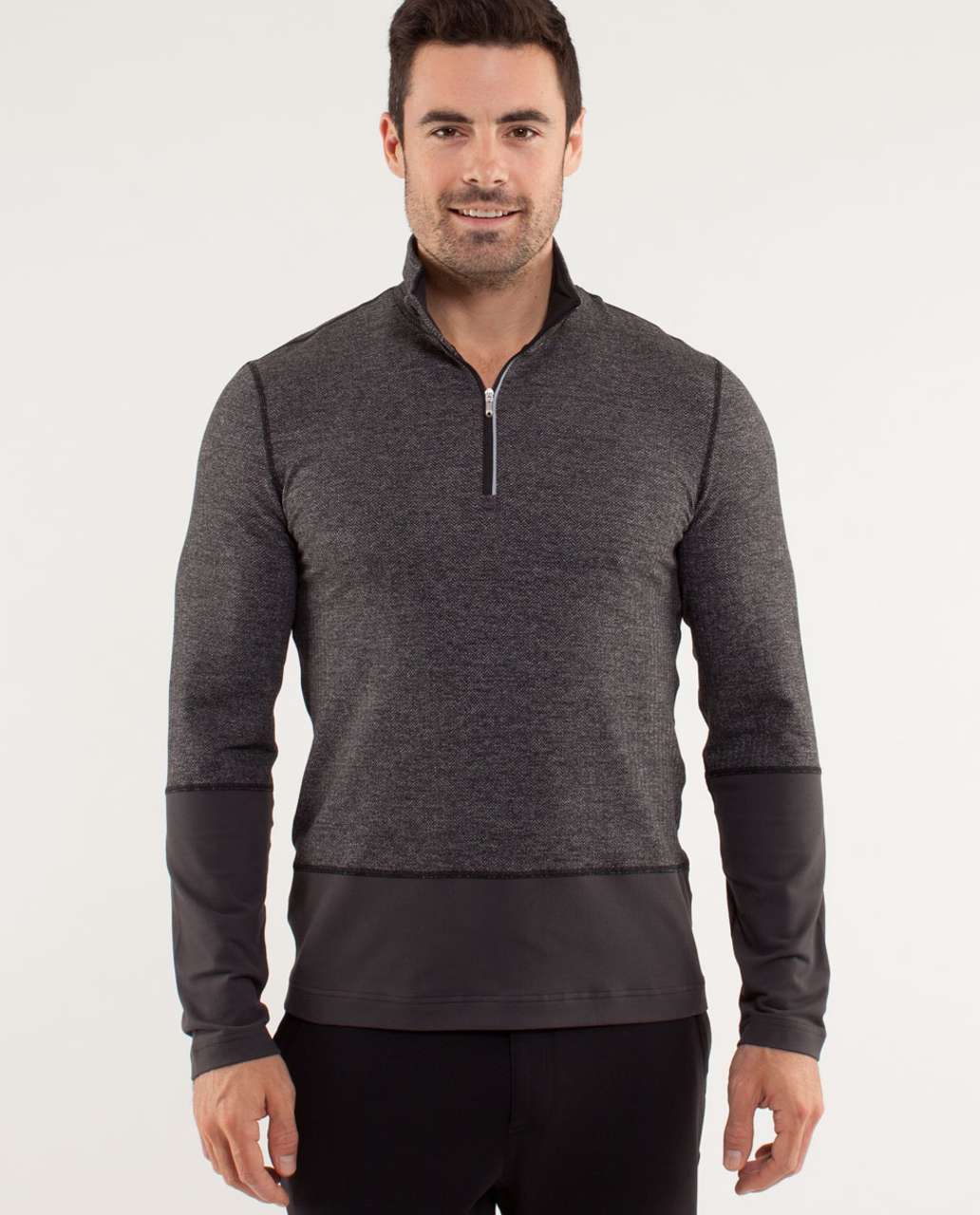 Lululemon Speed 1/2 Zip - Herringbone Black / Soot