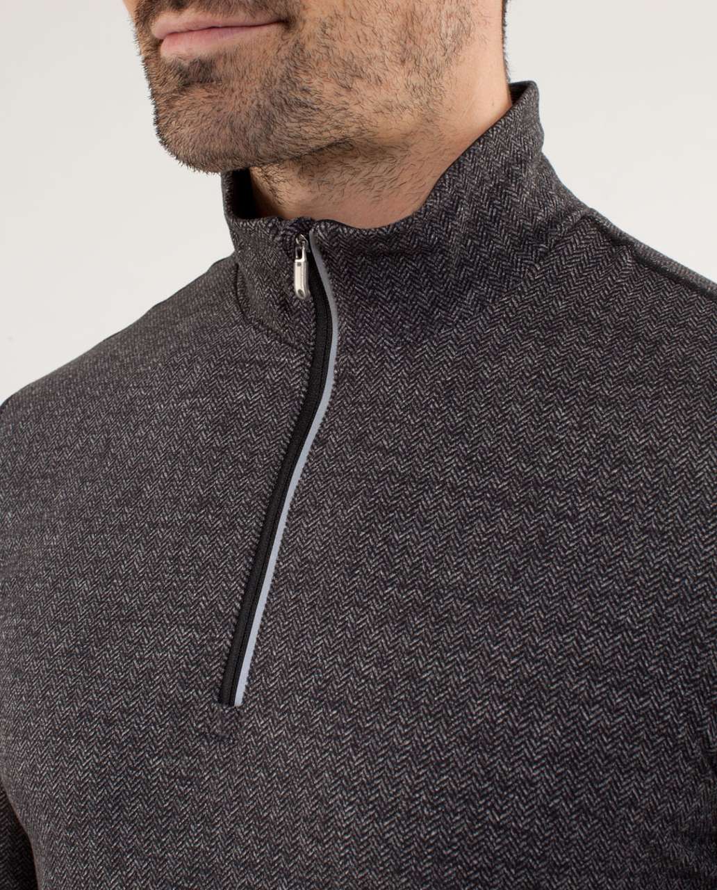 Lululemon Speed 1/2 Zip - Herringbone Black / Soot