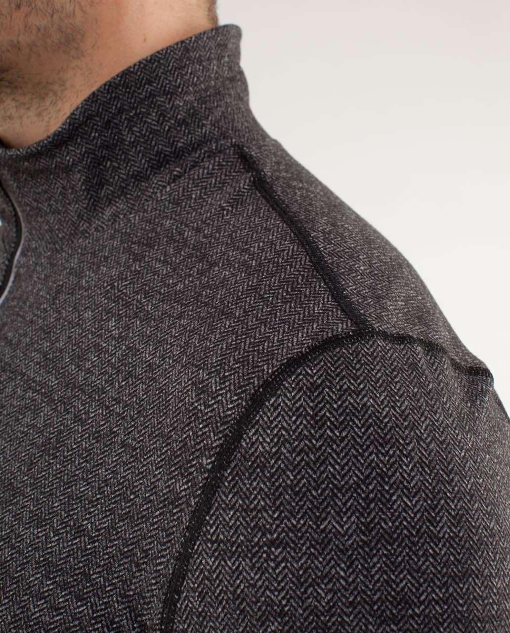 Lululemon Speed 1/2 Zip - Herringbone Black / Soot