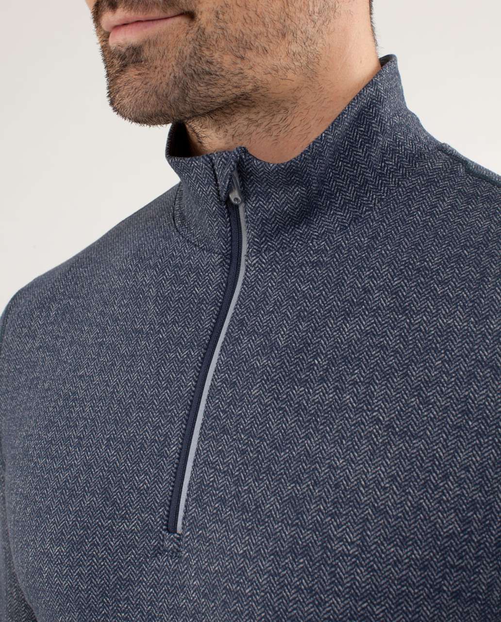 Lululemon Speed 1/2 Zip - Herringbone Black Iris Blue / Black Iris Blue