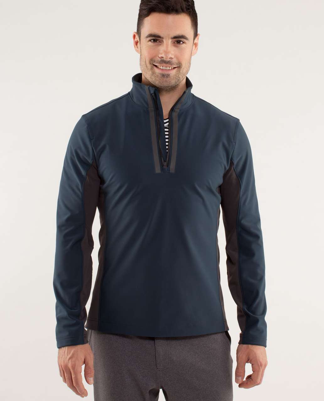 Lululemon Chillstop 1/2 Zip - Black Iris Blue / Soot