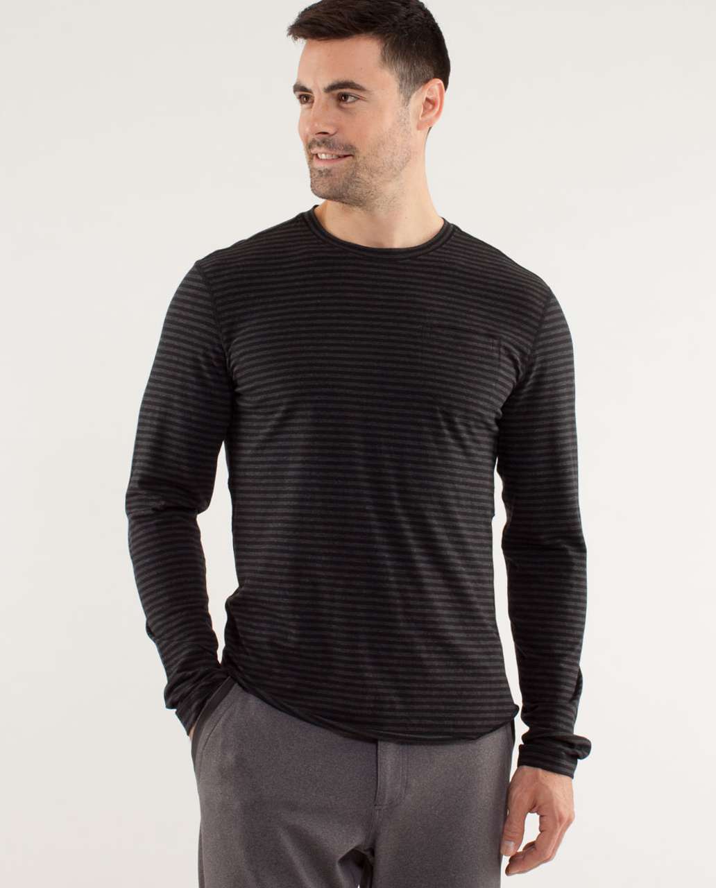 Lululemon 5 Year Basic Long Sleeve - Classic Stripe Heatheredblack