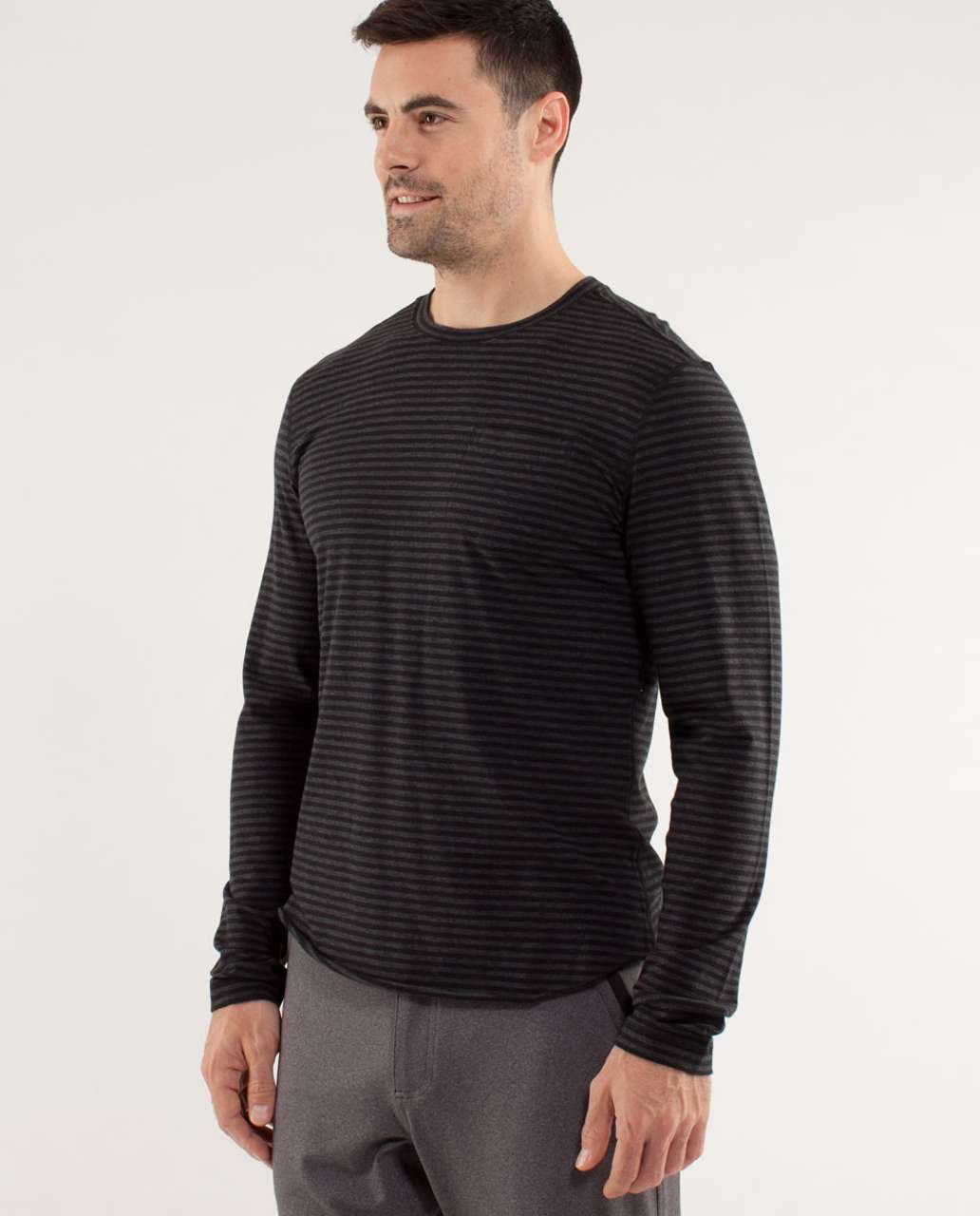 Lululemon 5 Year Basic Long Sleeve - Classic Stripe Heatheredblack Black