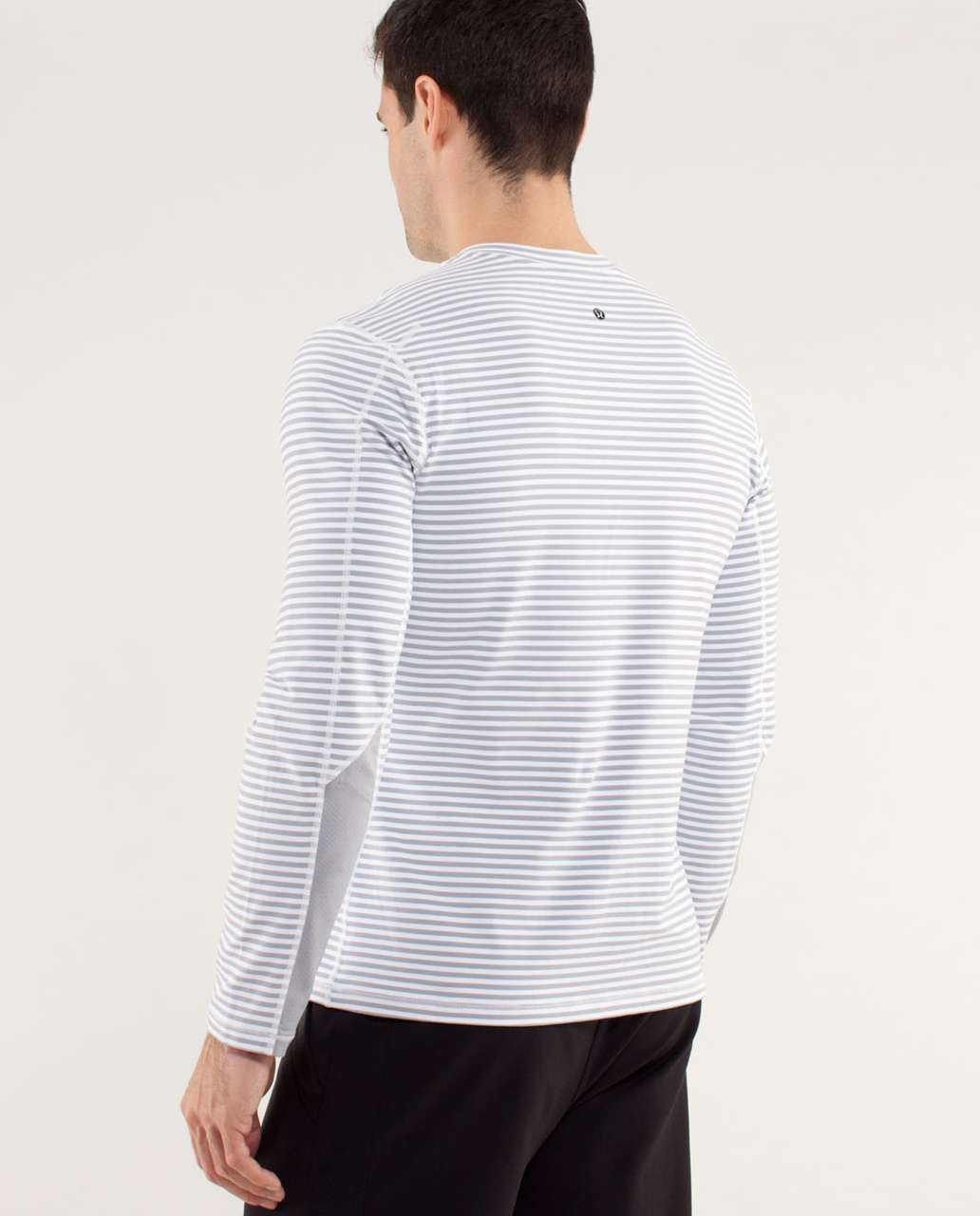 Lululemon Speed Long Sleeve - Classic Stripe White Silver Slate